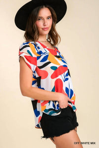 Umgee - Abstract Short Sleeve Top