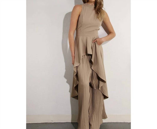 Mulla - Eva Hi-Low Hem Dressy Top and Pleated Pants Set