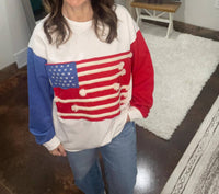 Sewn And Seen - American Flag Sweatshirt