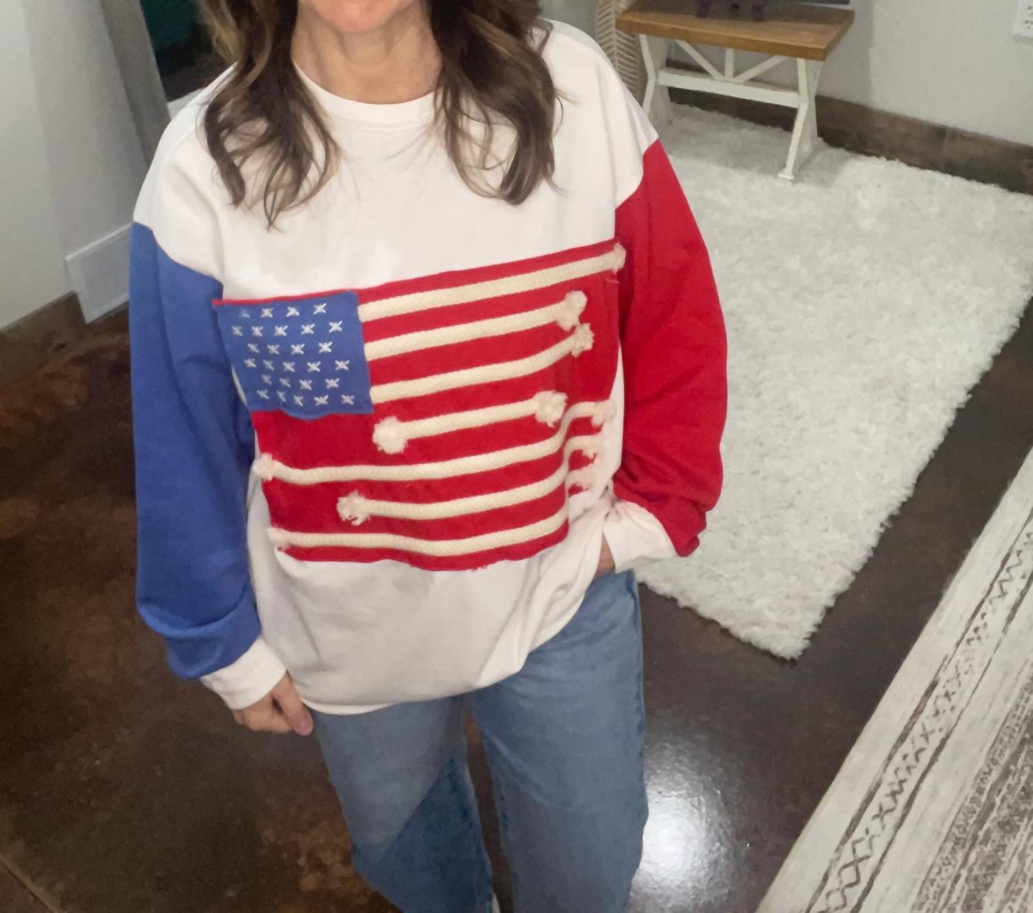 Sewn And Seen - American Flag Sweatshirt