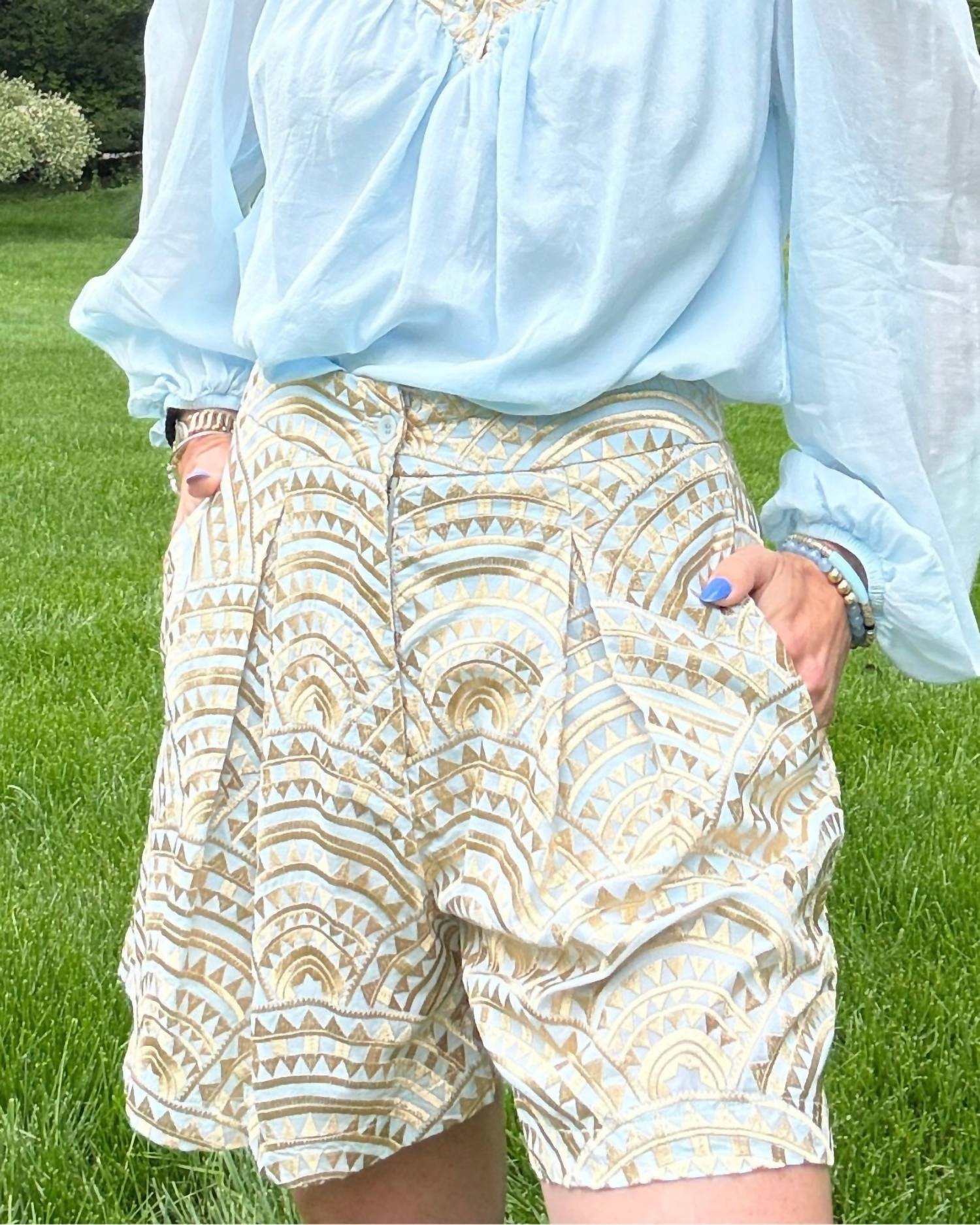 Greek Archaic Kori - Triangle Pleated Shorts