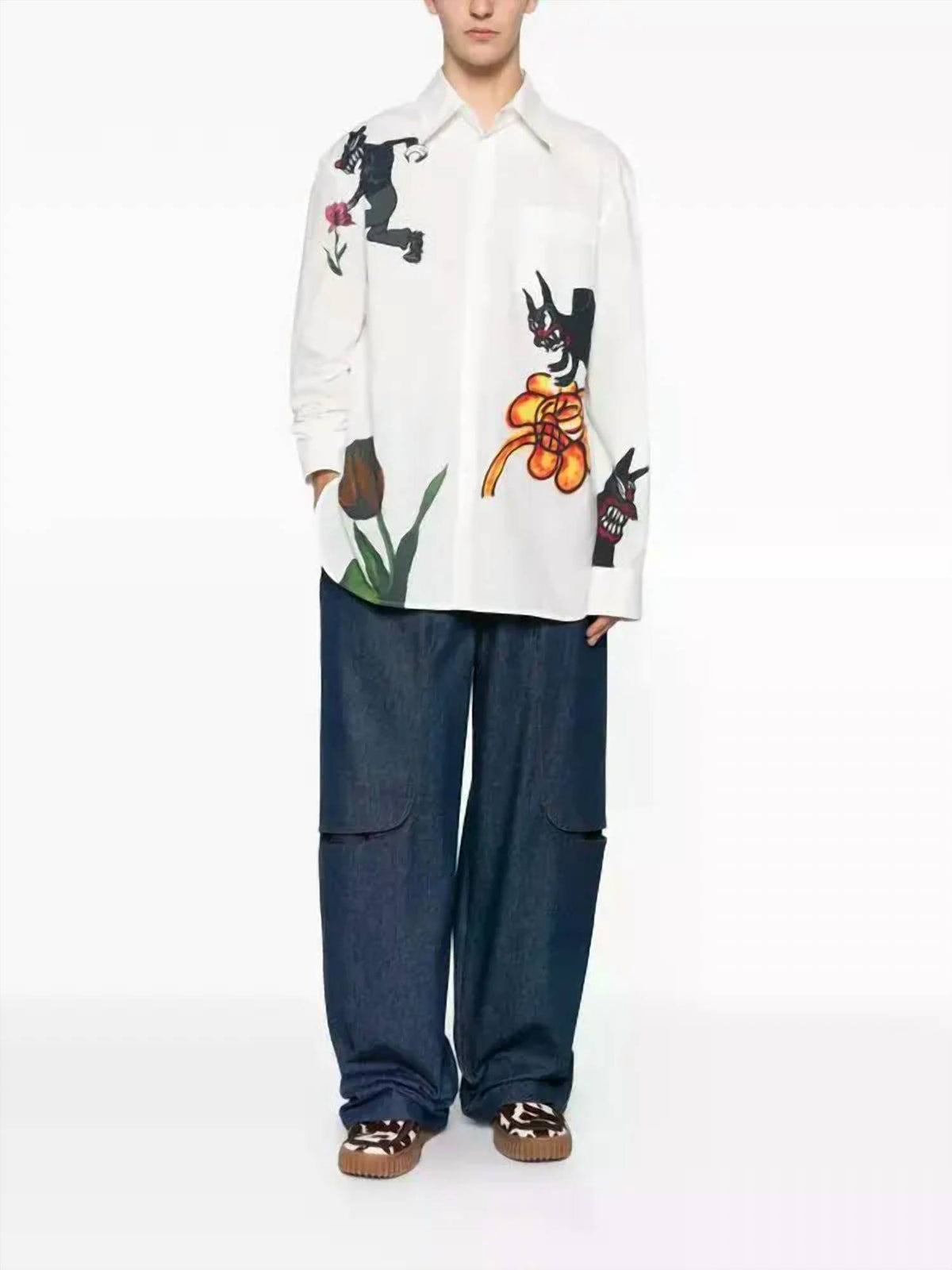 Marni - Wolfs & Tulip Poplin Printed Shirt