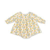 ANGEL DEAR Puffed Long Sleeve Bubble With Skirt in winter dandelions - kids' dress - detail view