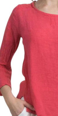 Gigi Moda - Gianni Linen Scoop Neck Top