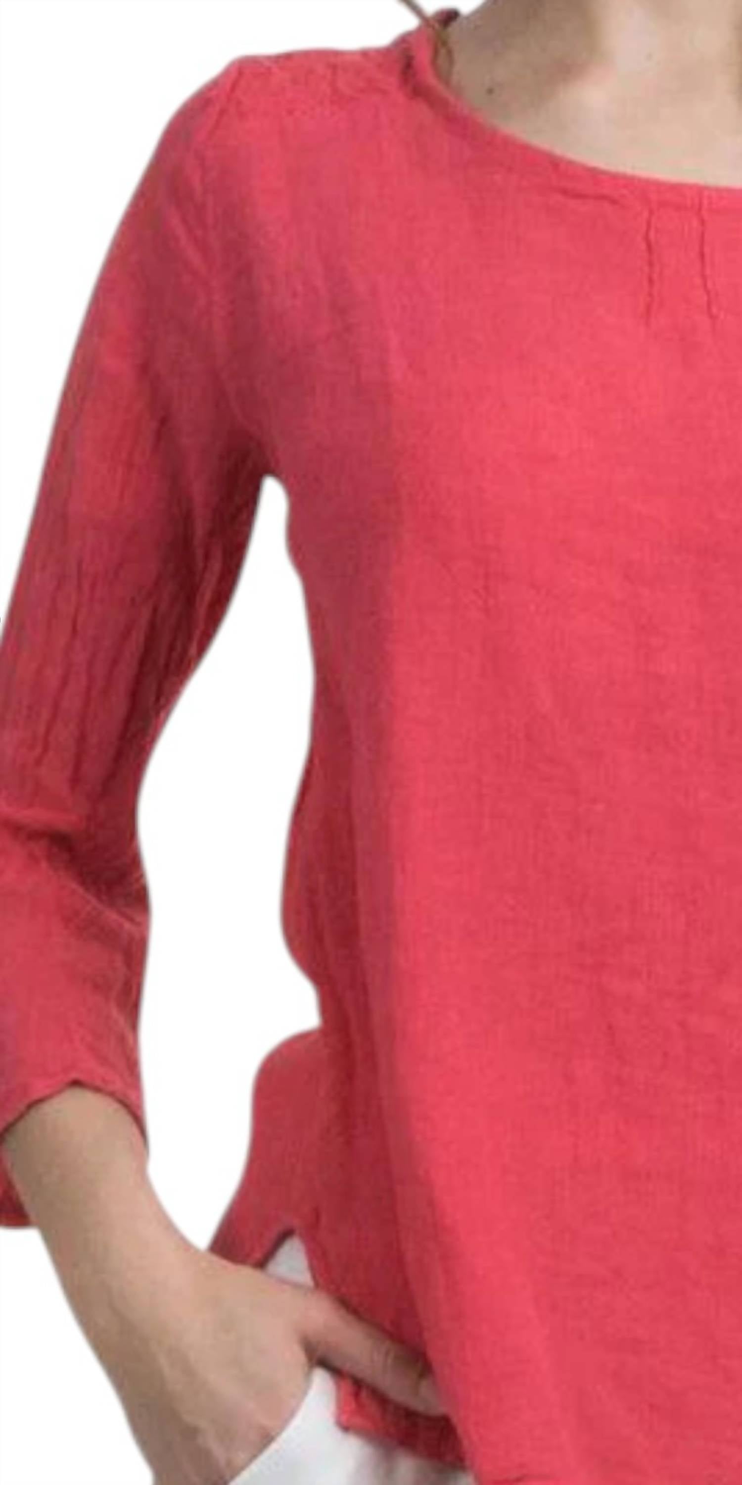 Gigi Moda - Gianni Linen Scoop Neck Top