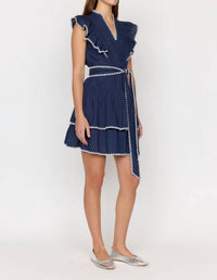CHRISTY LYNN Uma Ruffled Mini Dress in navy - women's dress - view 4