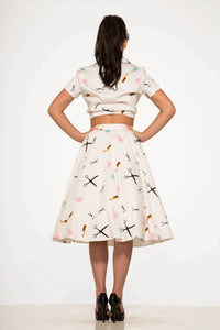 Orchid Bloom - Beauty Salon Top And Swing Skirt