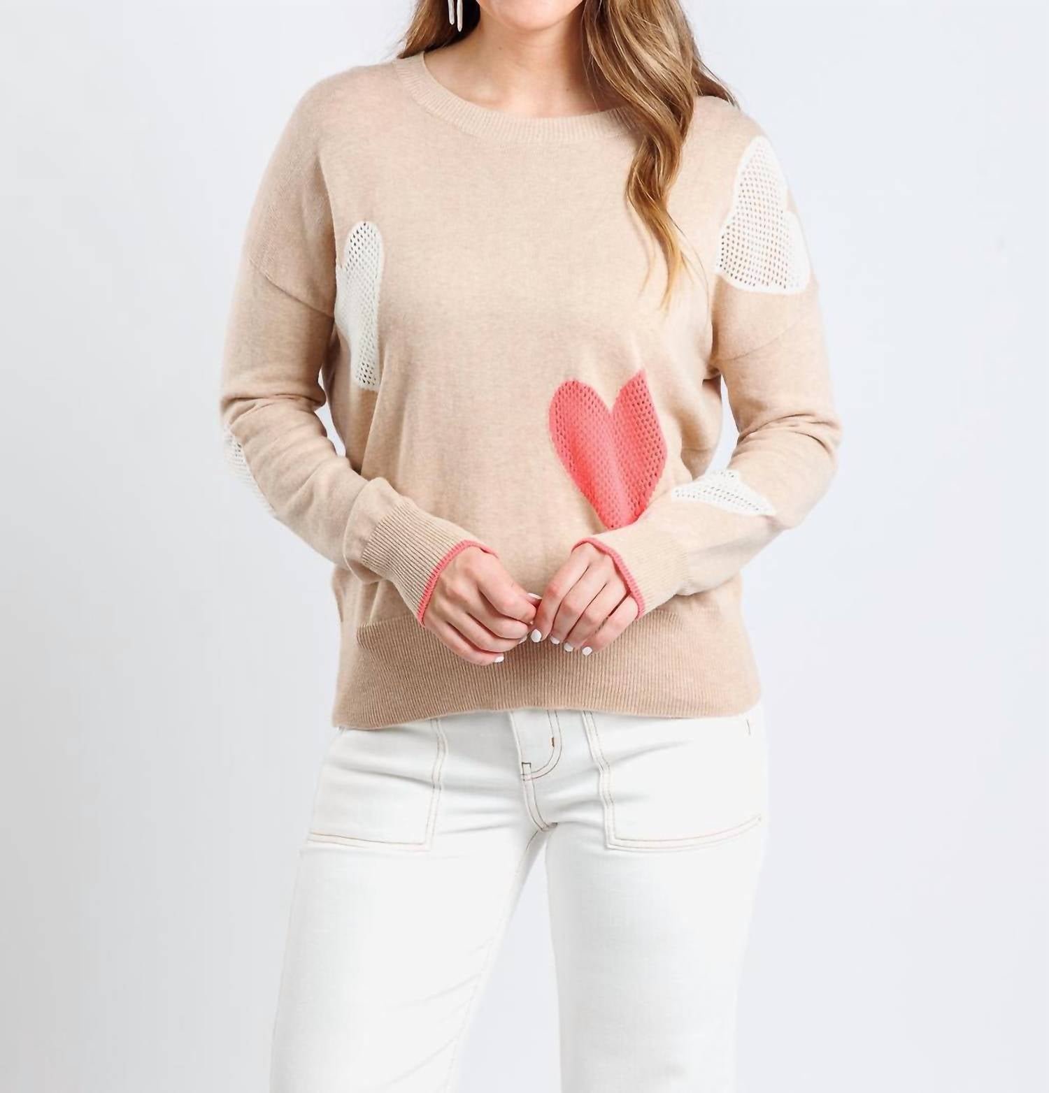 Whisper - Eve Quirky Heart Victory Crew Sweater