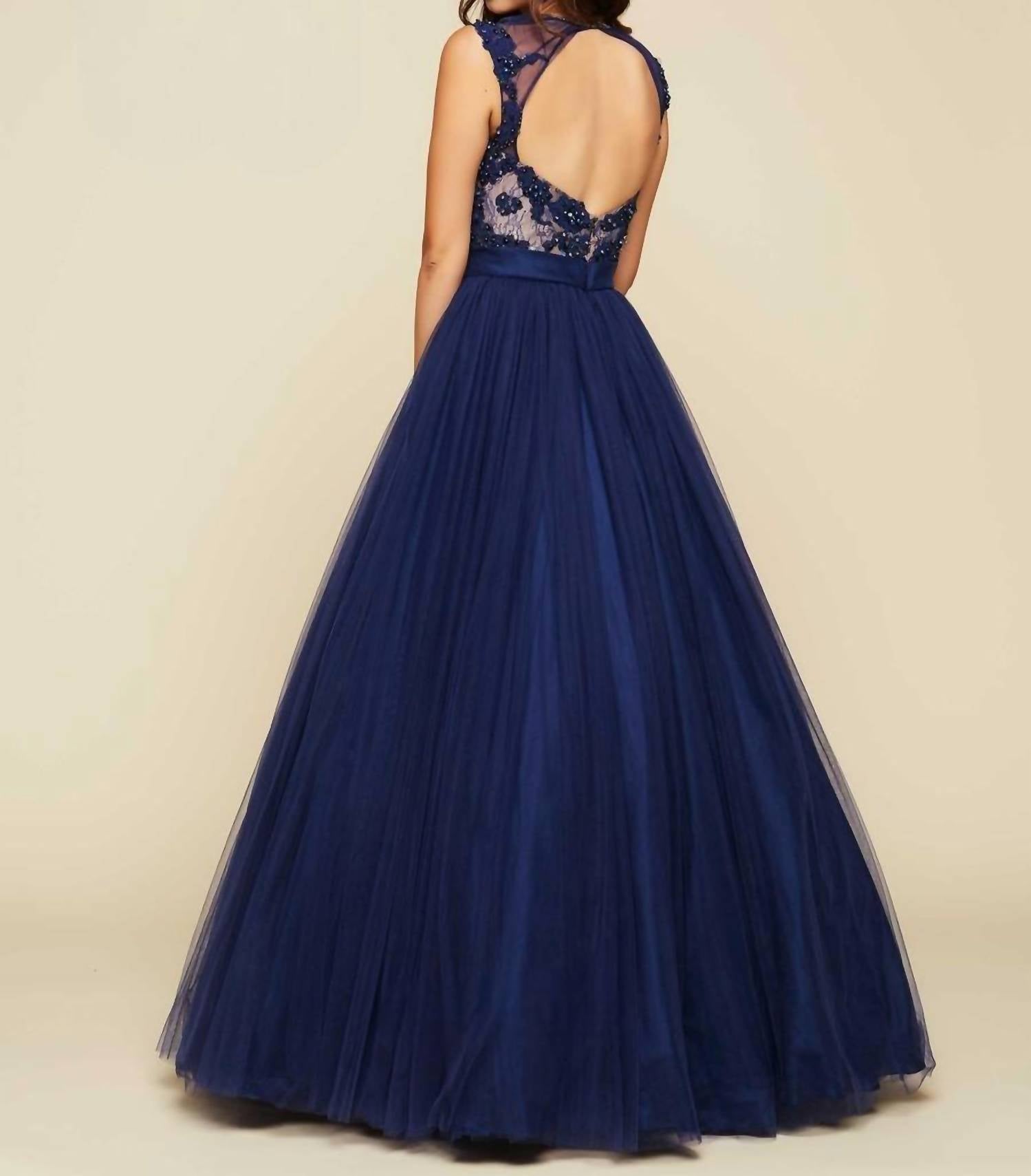 Mac Duggal - Illusion Neck Tulle Ball Gown