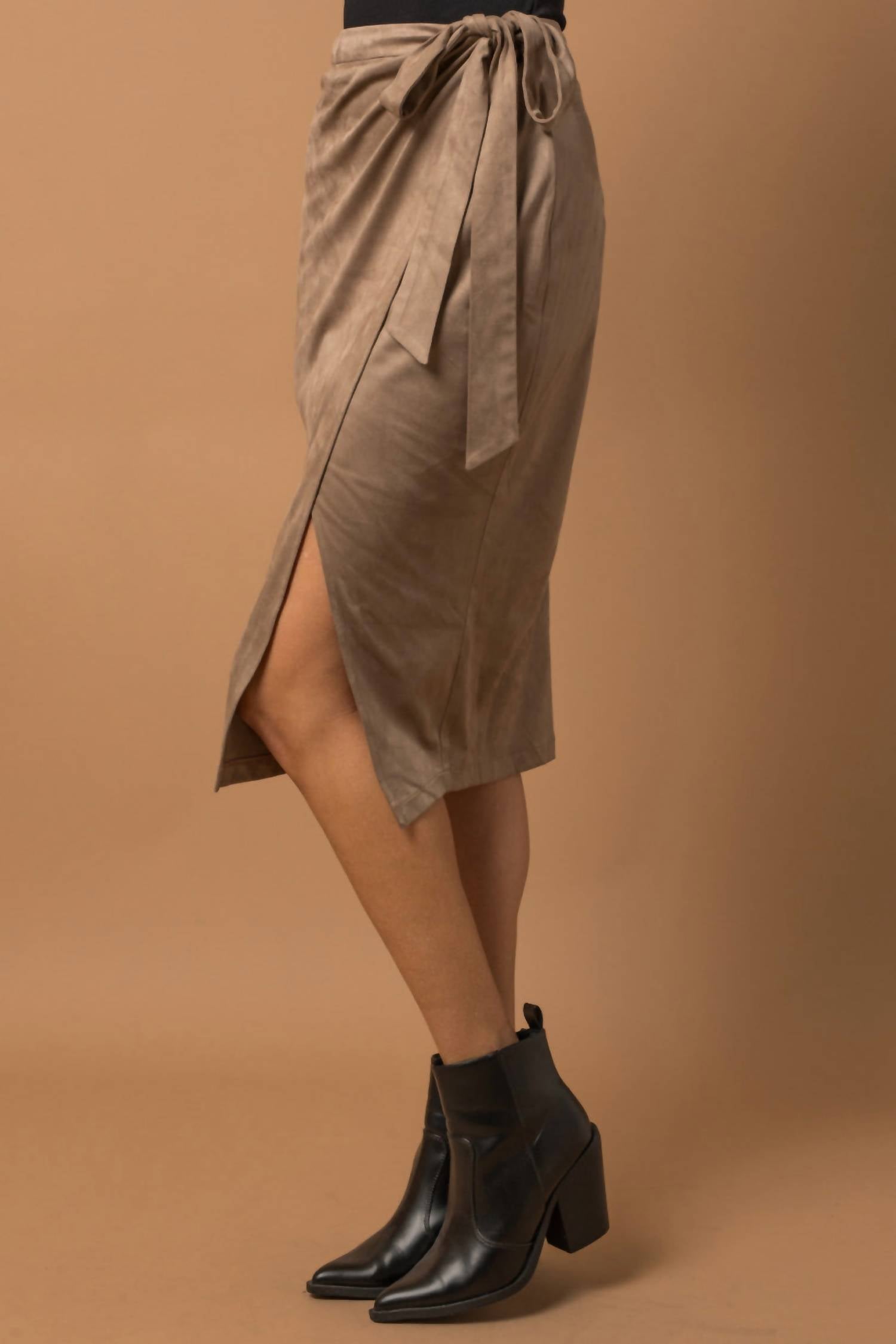 Gilli - Suede Wrap Midi Skirt