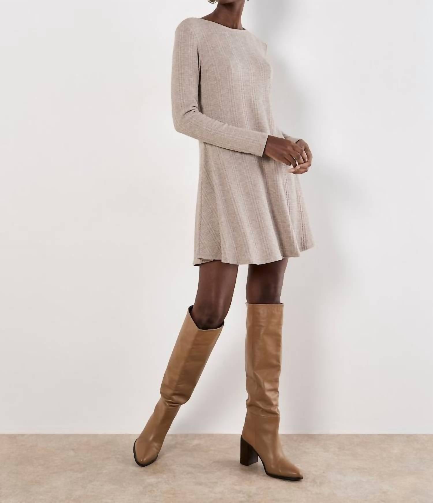 Apricot - Waffle Stripe Soft Touch Dress