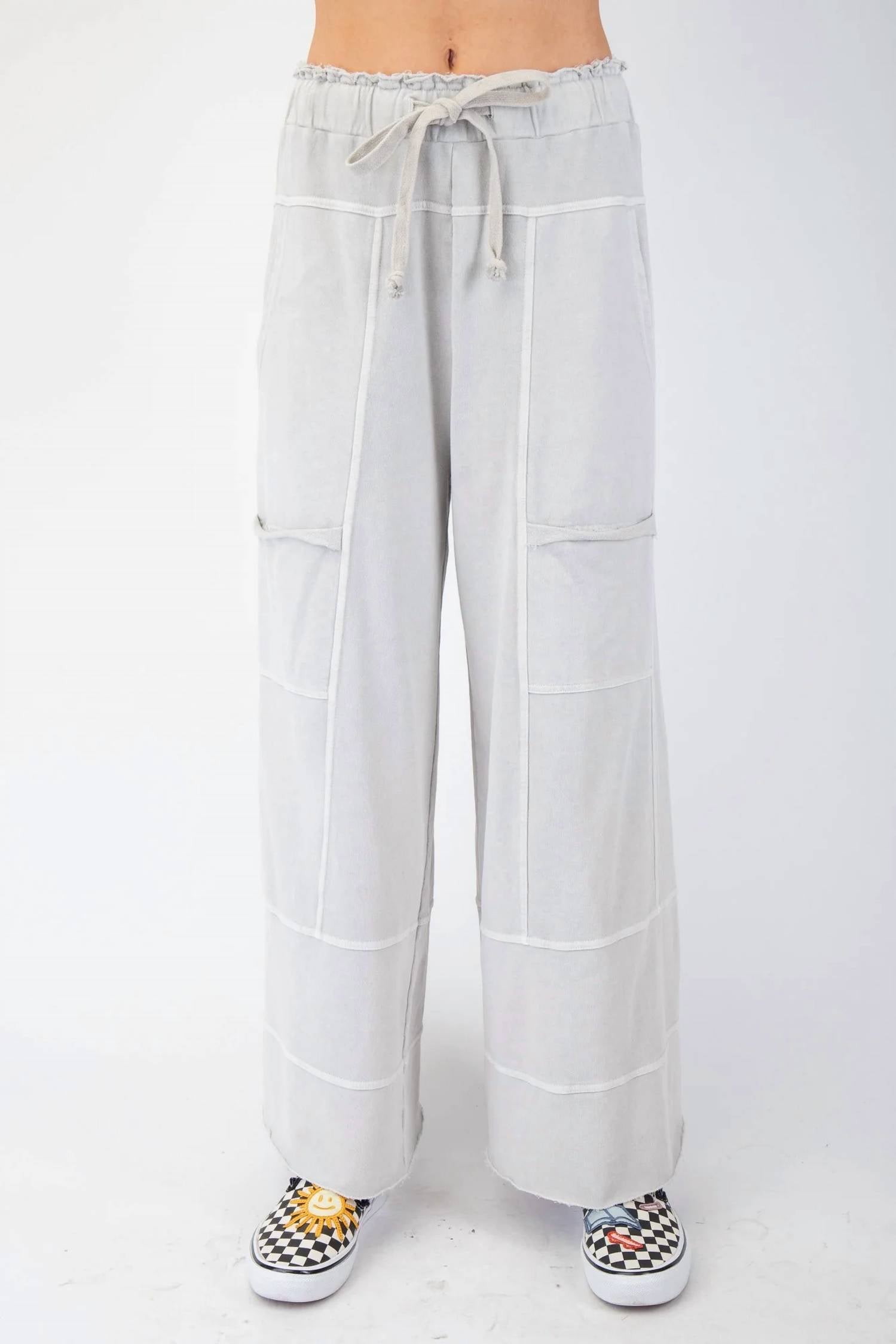 Easel - Josie Mineral Washed Terry Knit Pants