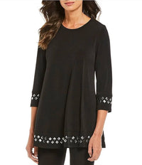 Ic Collection - Crewneck Embellished Blouse