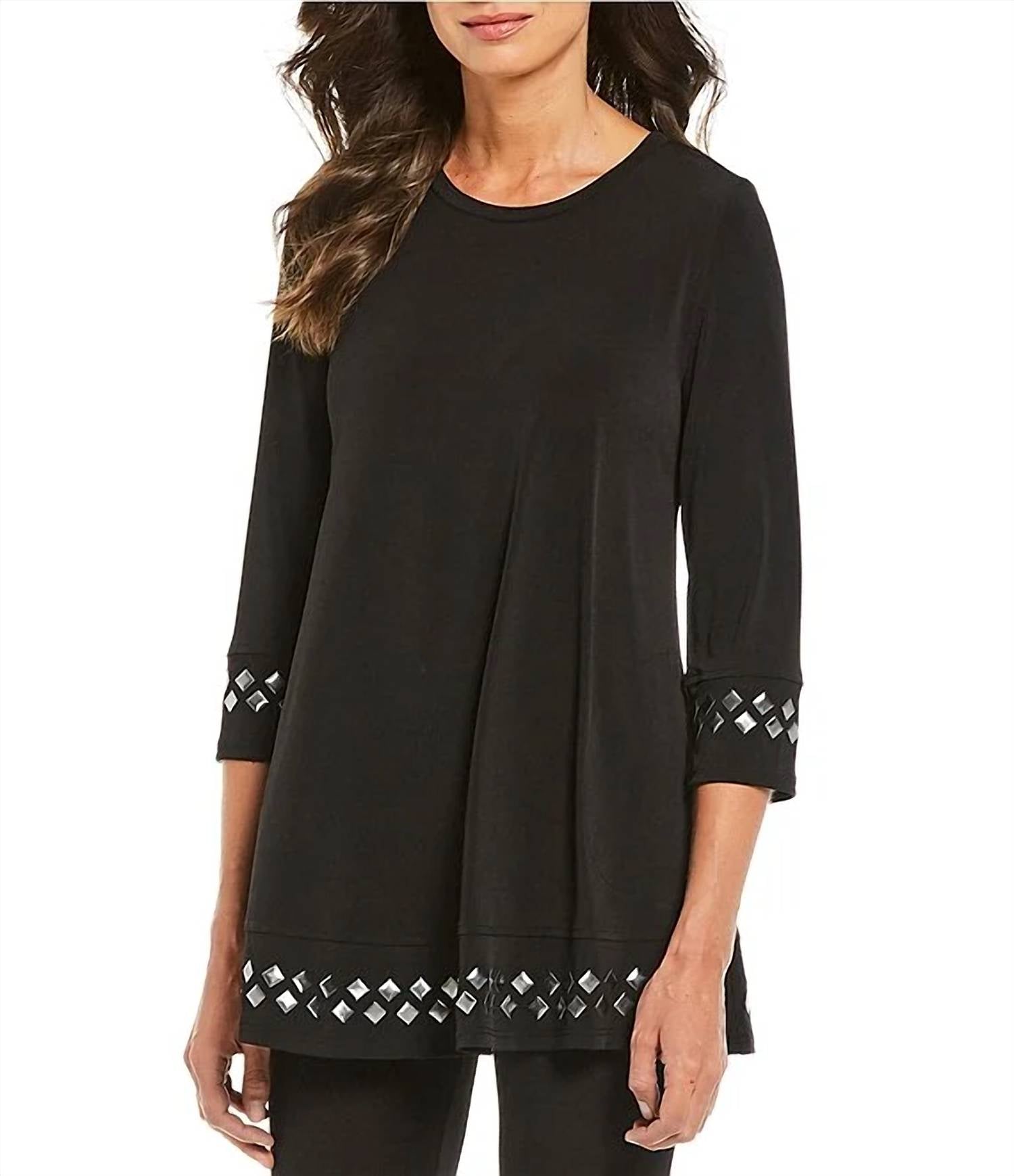 Ic Collection - Crewneck Embellished Blouse