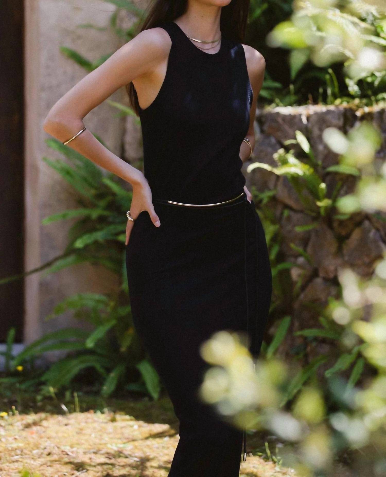 Stillwater - Wide Rib High Neck Maxi Dress