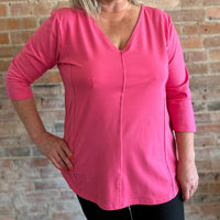 Neon Buddha Reversible Top in punch - women's long sleeve top