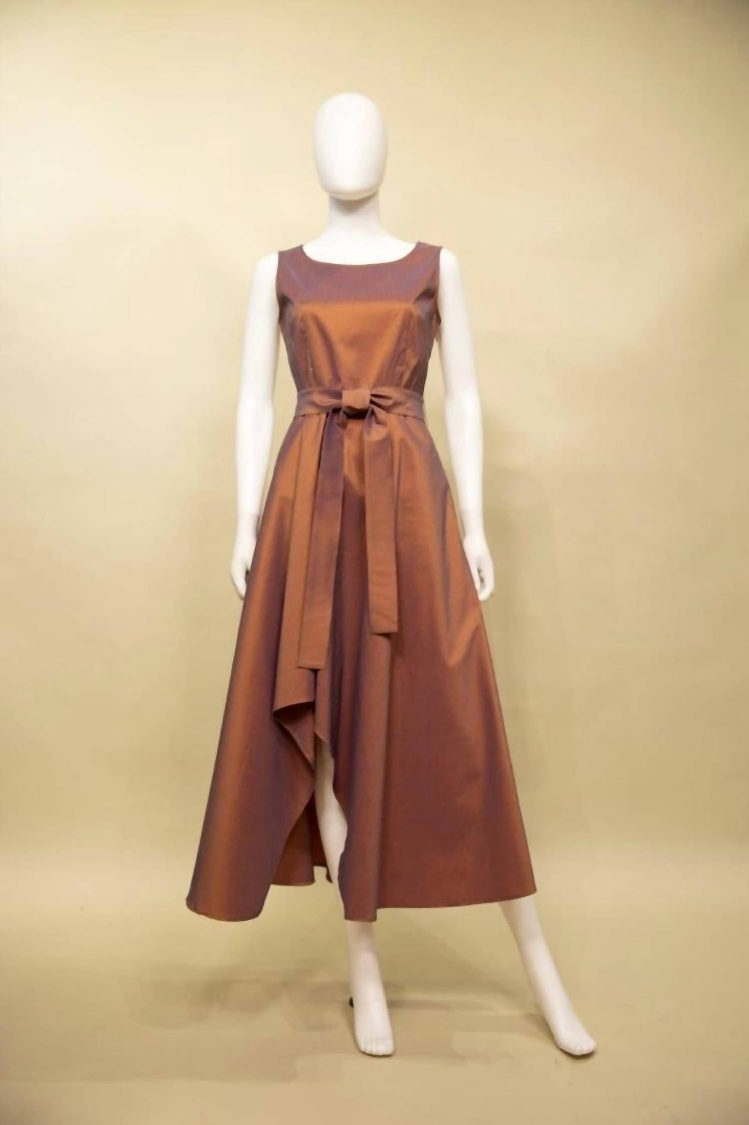 Samuel Dong - Women's Self Belt Sleeveless Dress