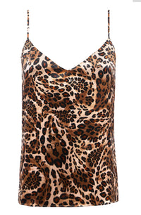 L'Agence Jane Spaghetti Strap Top in cinnamon swirl paisley leopard - women's shirt - alternate view