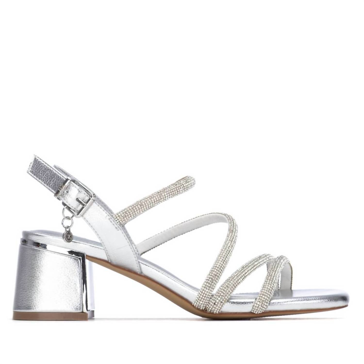 Xti Women's Faux Leather Open Toe Sandals in silver - women's sandal