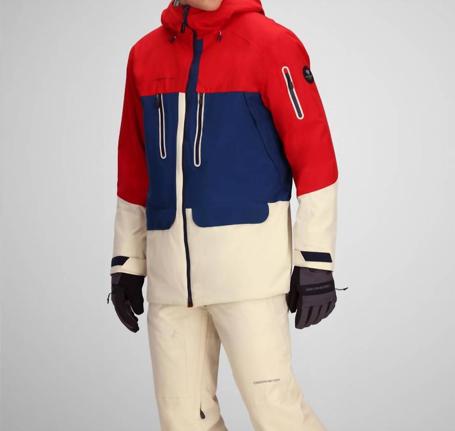 Obermeyer Cirque Jacket in fresno red - men's jacket - detail view
