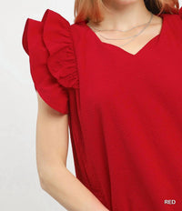 Umgee - Seersucker Ruffle Shift Dress