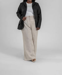 Adriana Contreras - Black Linen Long Sleeve Button Front Blazer - Plus