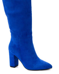 Corkys Footwear Women's Two Faced High Leg Boot in electric blue - women's shoe - detail view