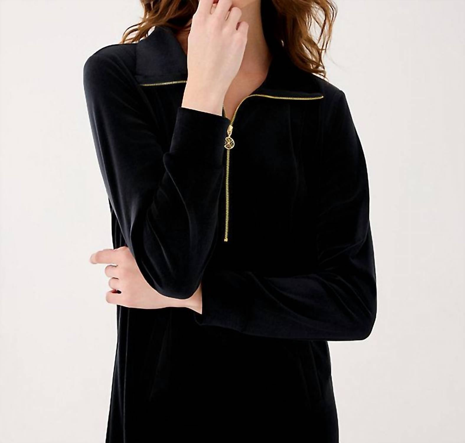 Lilly Pulitzer Eleni Velour Mini Dress in noir - women's dress - view 5