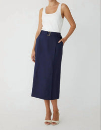 Js71 - Two Tone Midi Dress With Belt