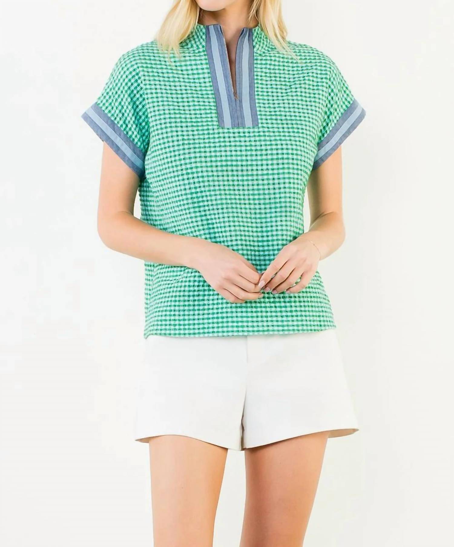 Thml - Short Sleeve Gingham Top