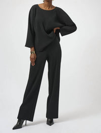 Joseph Ribkoff - Pleated Pull On Wide Leg Pants