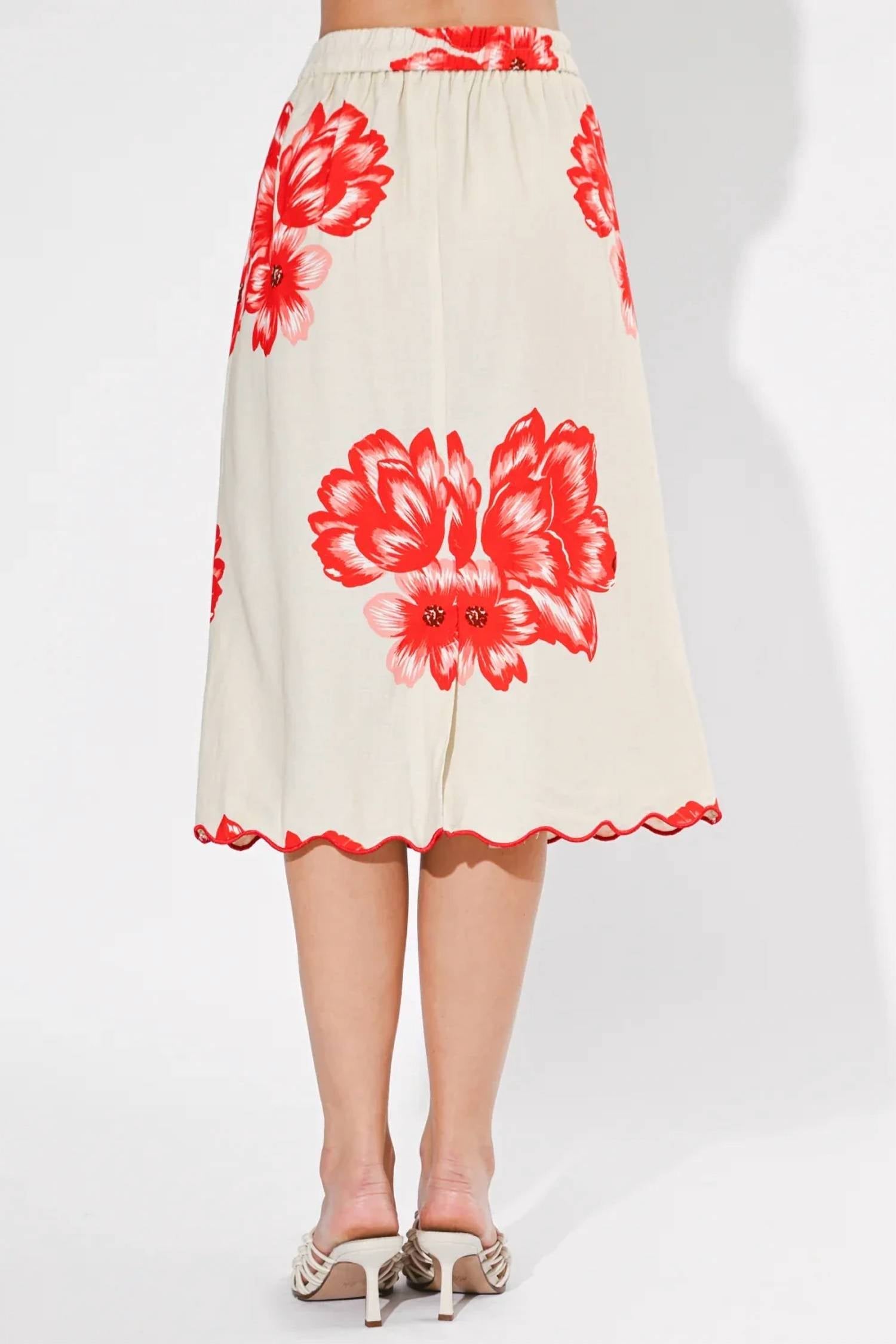 Adelyn Rae - Ashley Scallop Printed Skirt