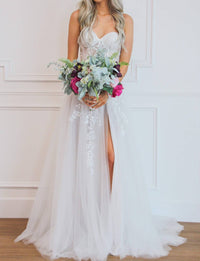 Cinderella Divine - Slit Tulle Wedding Dress