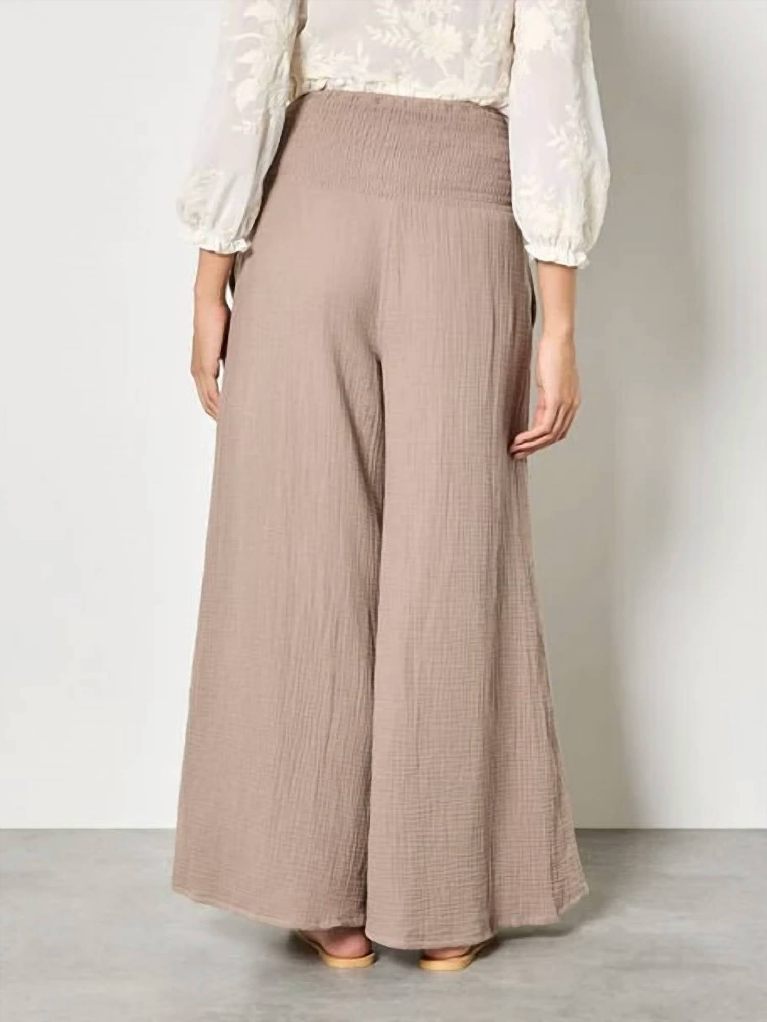 Apricot - Wide Leg Gauze Trouser