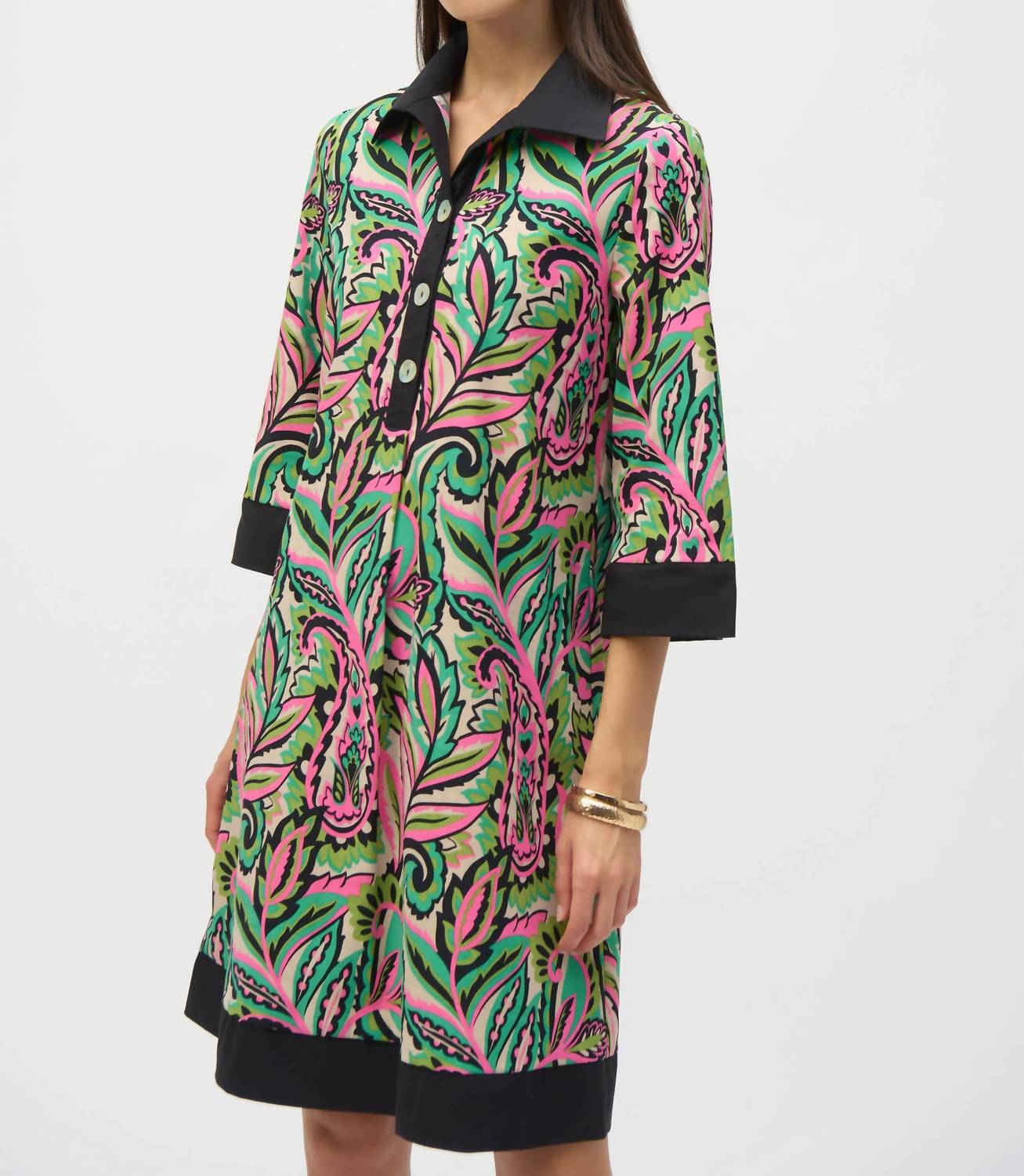 Joseph Ribkoff - Poplin Paisley Print A-line Mini Dress