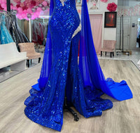 Ava Presley - Bejeweled Plunging Evening Gown