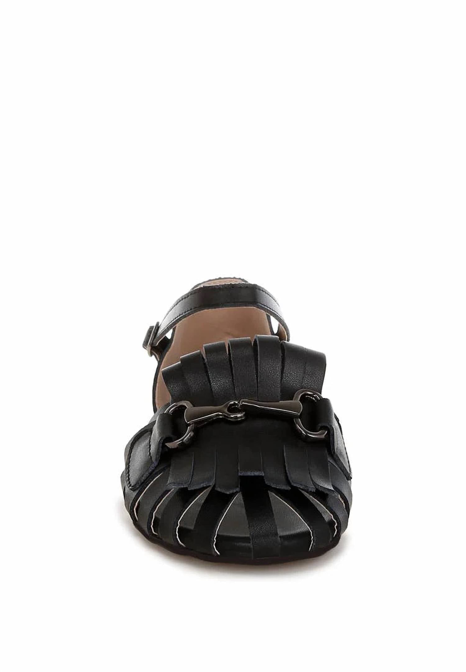 Rag Company - Women's Horsebit Fringe Flat Sandals