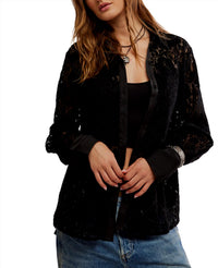 Free People Faith Button Down Shirt in black - women's shirt