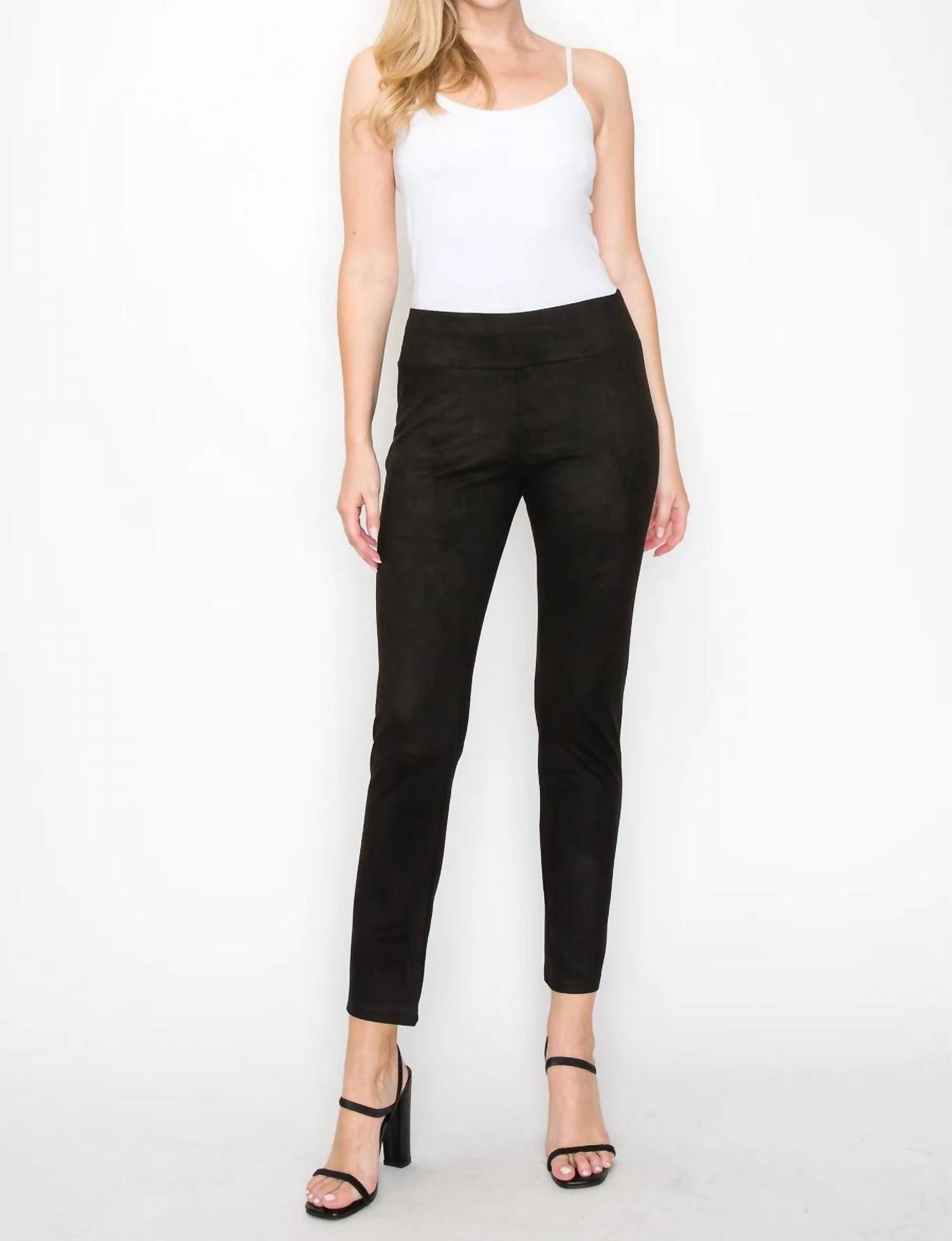 Joh Faux Suede Pants in black - women's pants