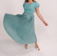 Wishlist - Laguna Satin Pleated Midi Skirt