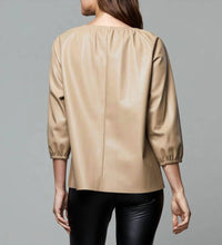 Dolce Cabo - Blakely Faux Leather Puff Sleeve Top
