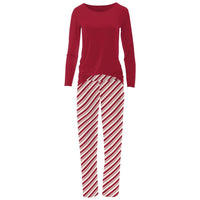 Kickee - Women's Long Sleeve Relaxed Tee & Pajama Pants Set