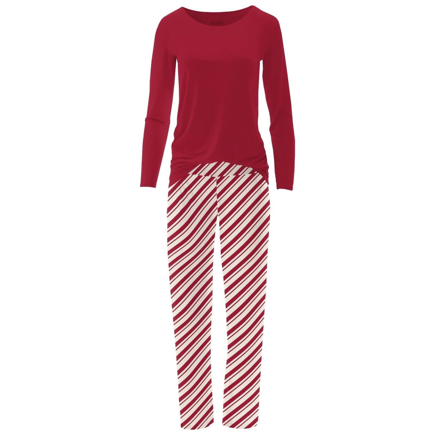 Kickee - Women's Long Sleeve Relaxed Tee & Pajama Pants Set
