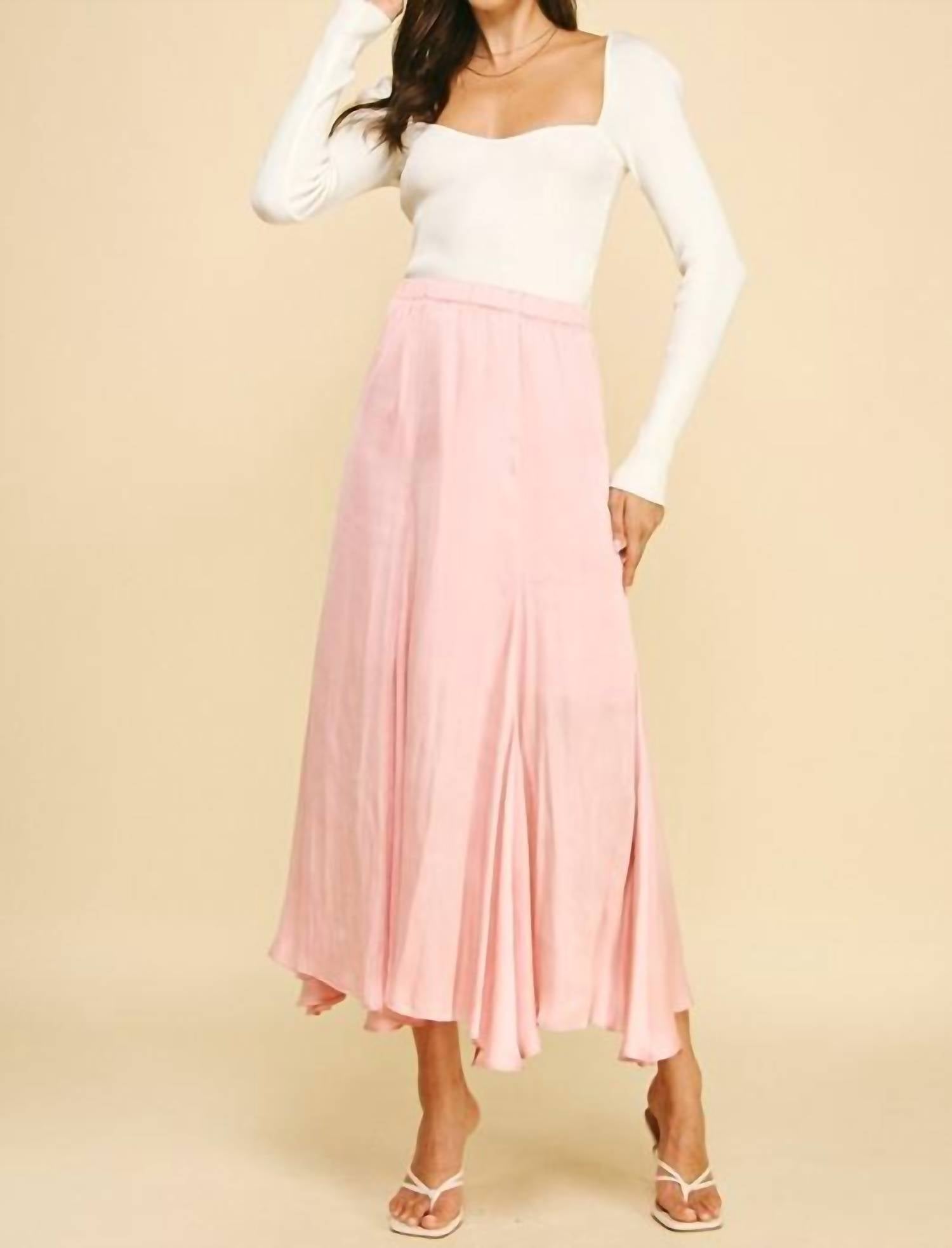 Pinch - Woven Satin Midi Skirt