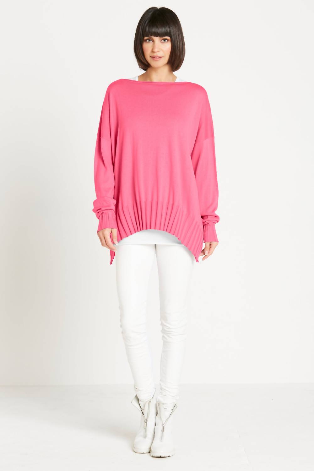 Planet By Lauren G. - Ribbed Boatneck Top