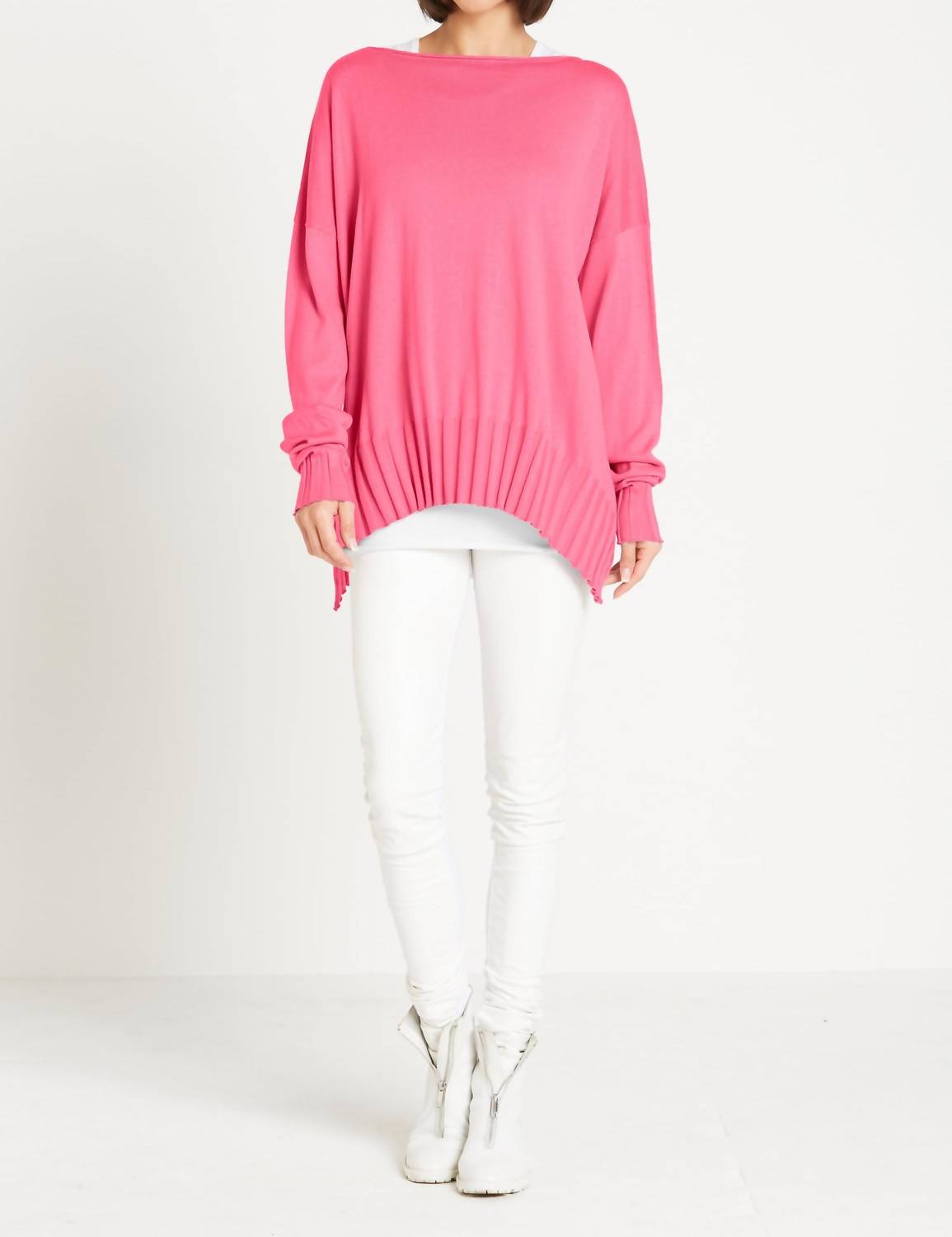 Planet By Lauren G. - Ribbed Boatneck Top