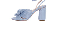 Loeffler Randall Women's Camellia Pleated Bow Heel in blue - women's heels - detail view