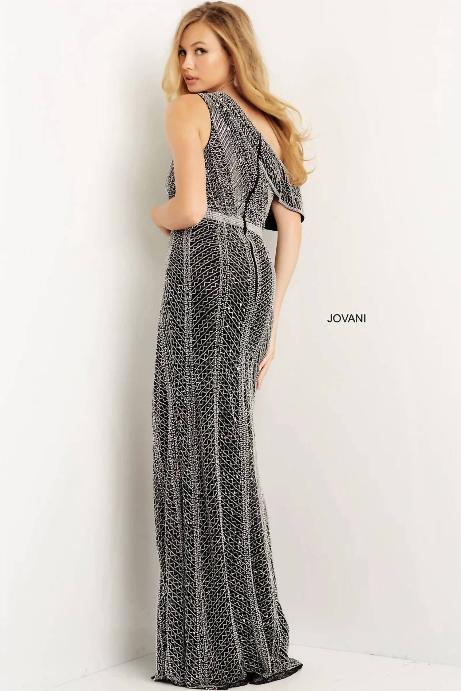 Jovani - Off-shoulder Sheath Silhouette Dress