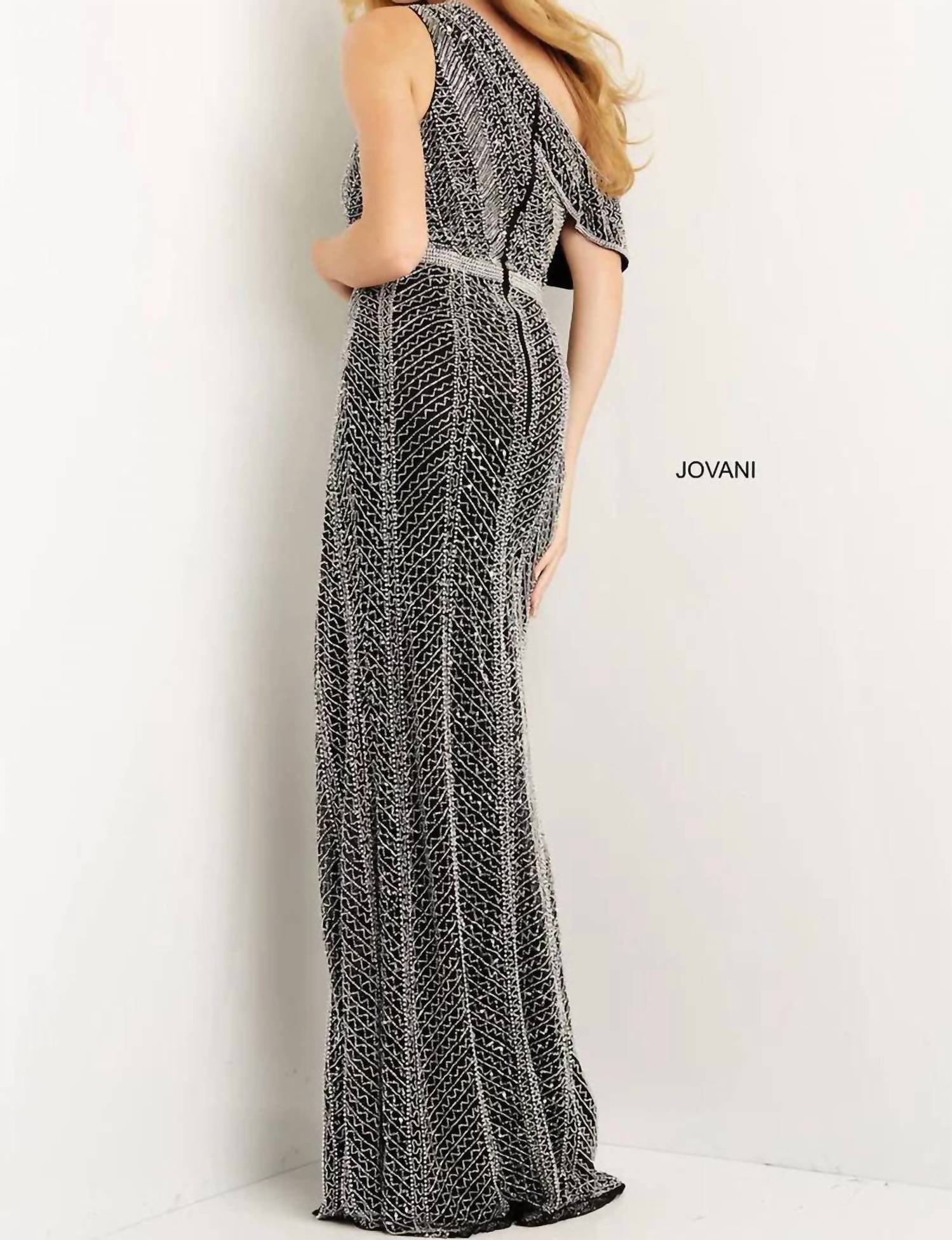 Jovani - Off-shoulder Sheath Silhouette Dress