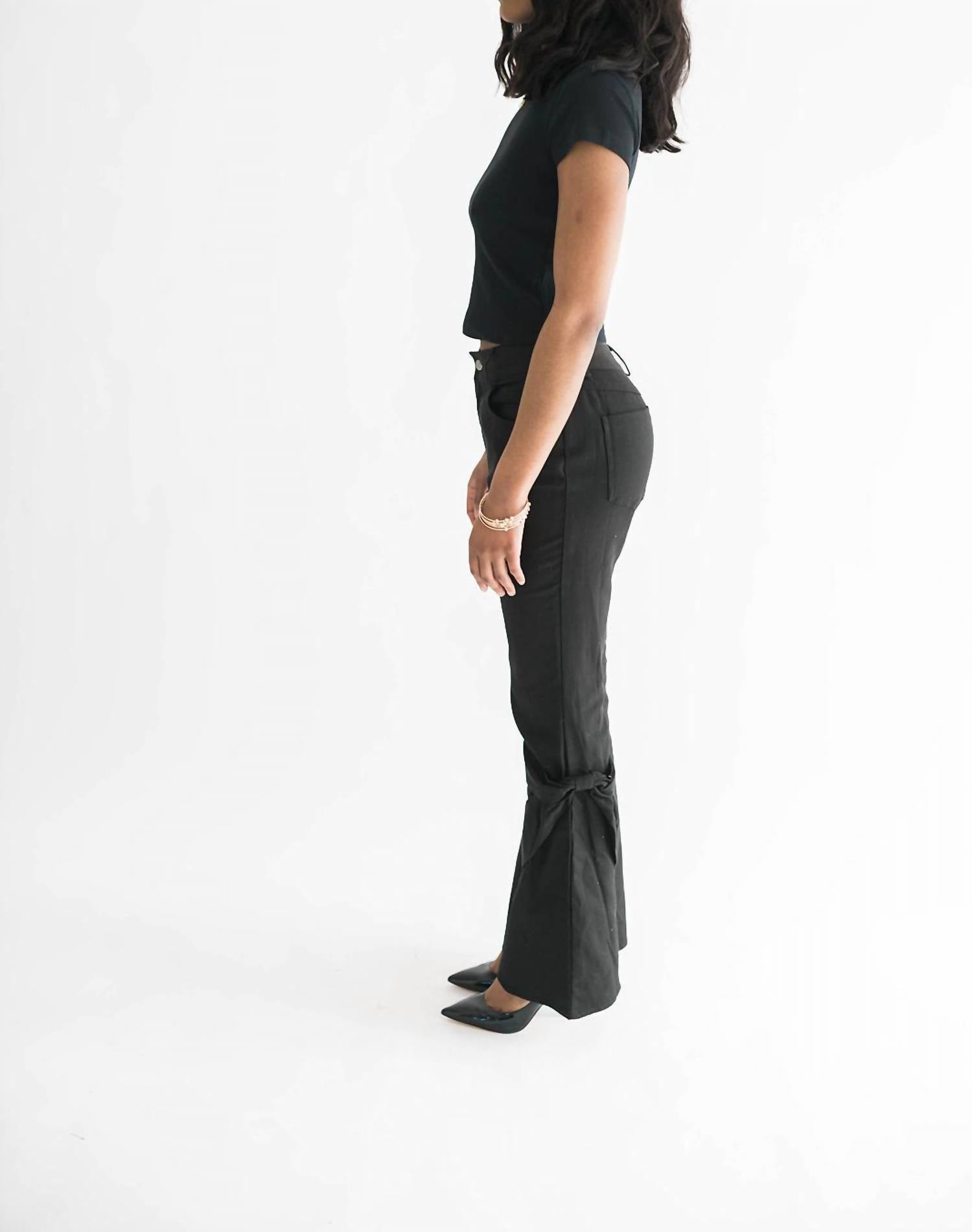Falcon Park - Haddy Bow Detail Flare Jeans